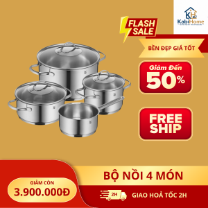 Bộ Nồi Inox WMF 4 Món Cao Cấp Chính Hãng - Bộ Nồi Bếp Từ Đức KabiHome
