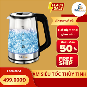 Ấm Siêu Tốc Thủy Tinh Kabihome 1500W - KBH1002