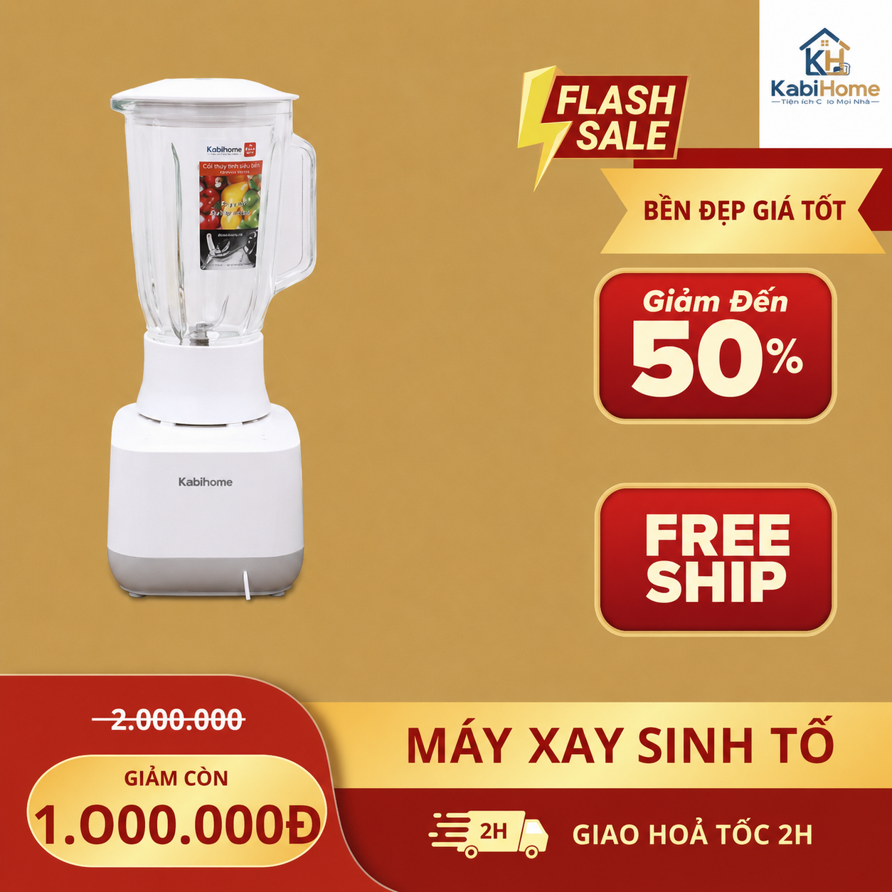 Máy Xay Sinh Tố Kabihome công suất lớn 400W - KBH5555